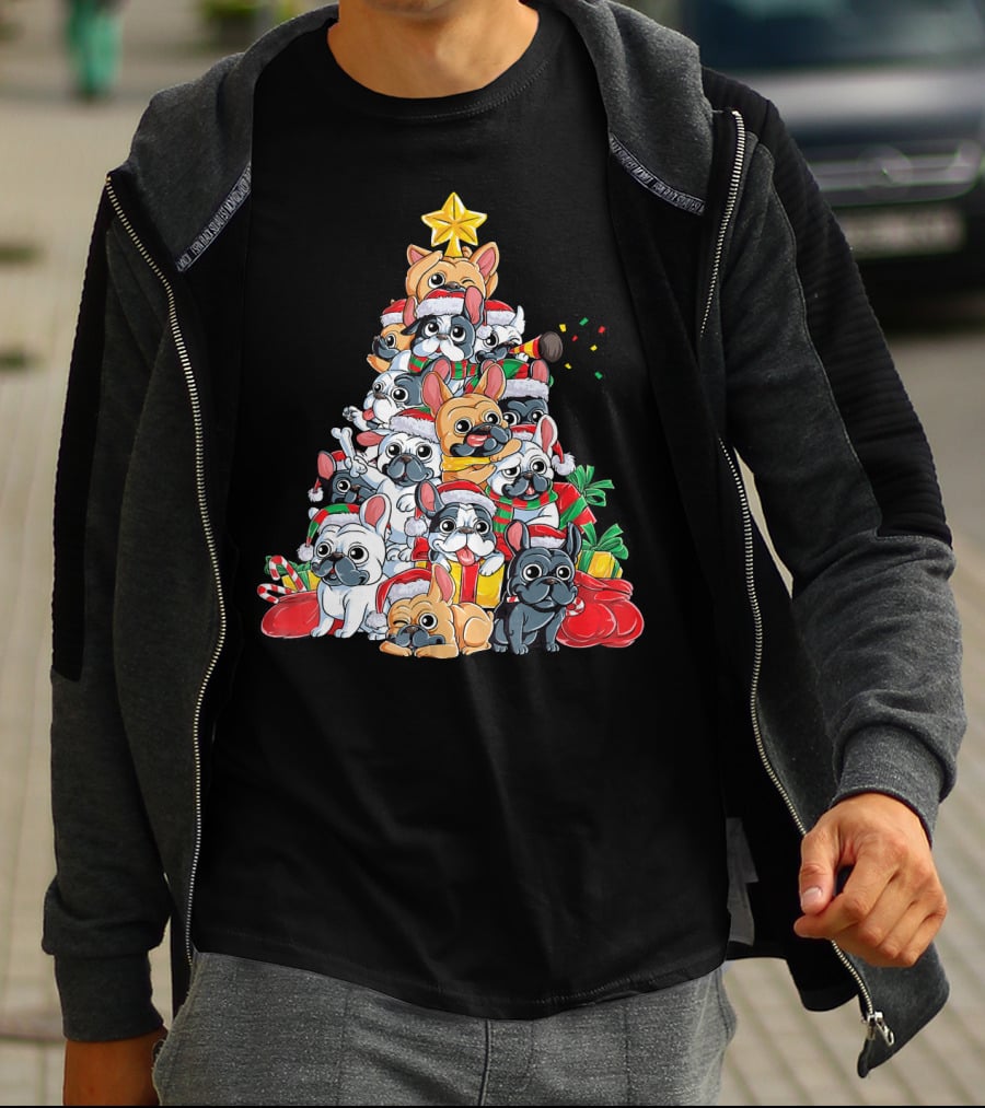French Bulldog Xmas Tree Holiday T-Shirt