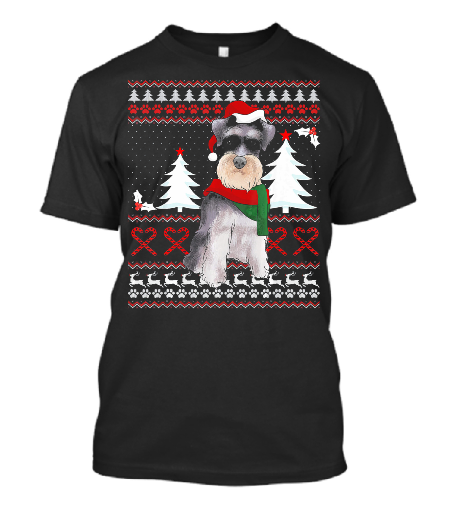Miniature Schnauzer Christmas Holiday T-Shirt