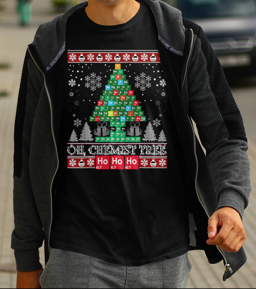 Oh Chemist Tree Periodic Table Christmas Ho Ho Ho G7 T-Shirt
