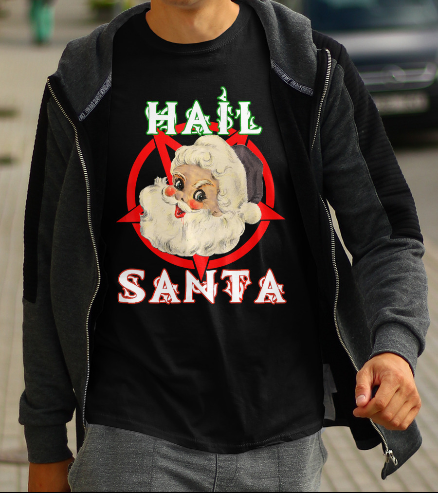 Hail Santa Santa Claus Demonic Satanic Pentagram T-Shirt
