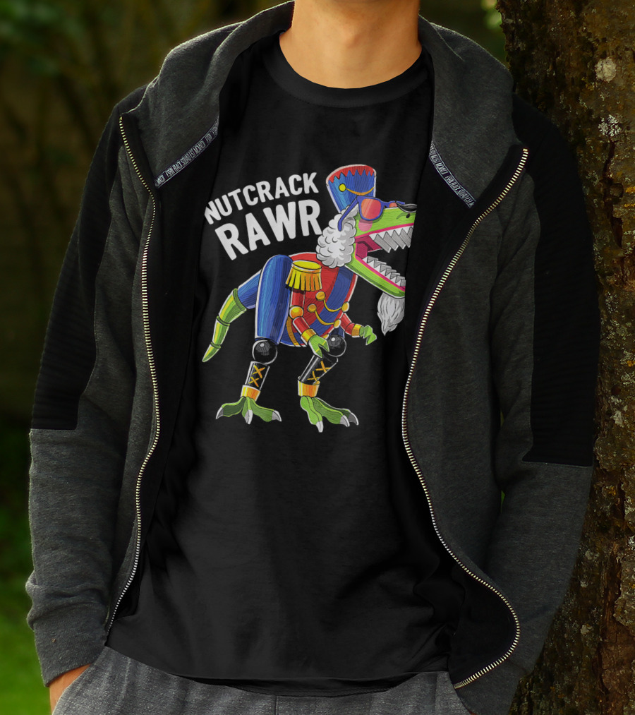 Nutcrack Rawr Christmas Rex Dinosaur Nutcracker T-Shirt