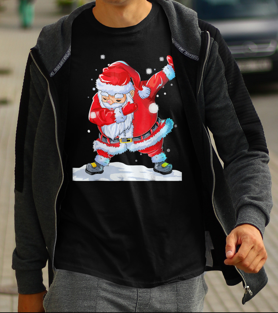 Dabbing Santa Claus Christmas Funny Festive Pose T-Shirt