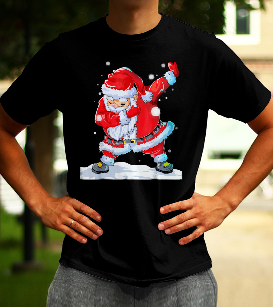 Dabbing Santa Claus Christmas Funny Festive Pose T-Shirt