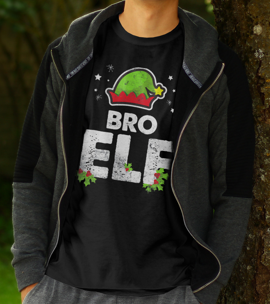 Bro Elf Christmas Family Brother Matching Holiday T-Shirt