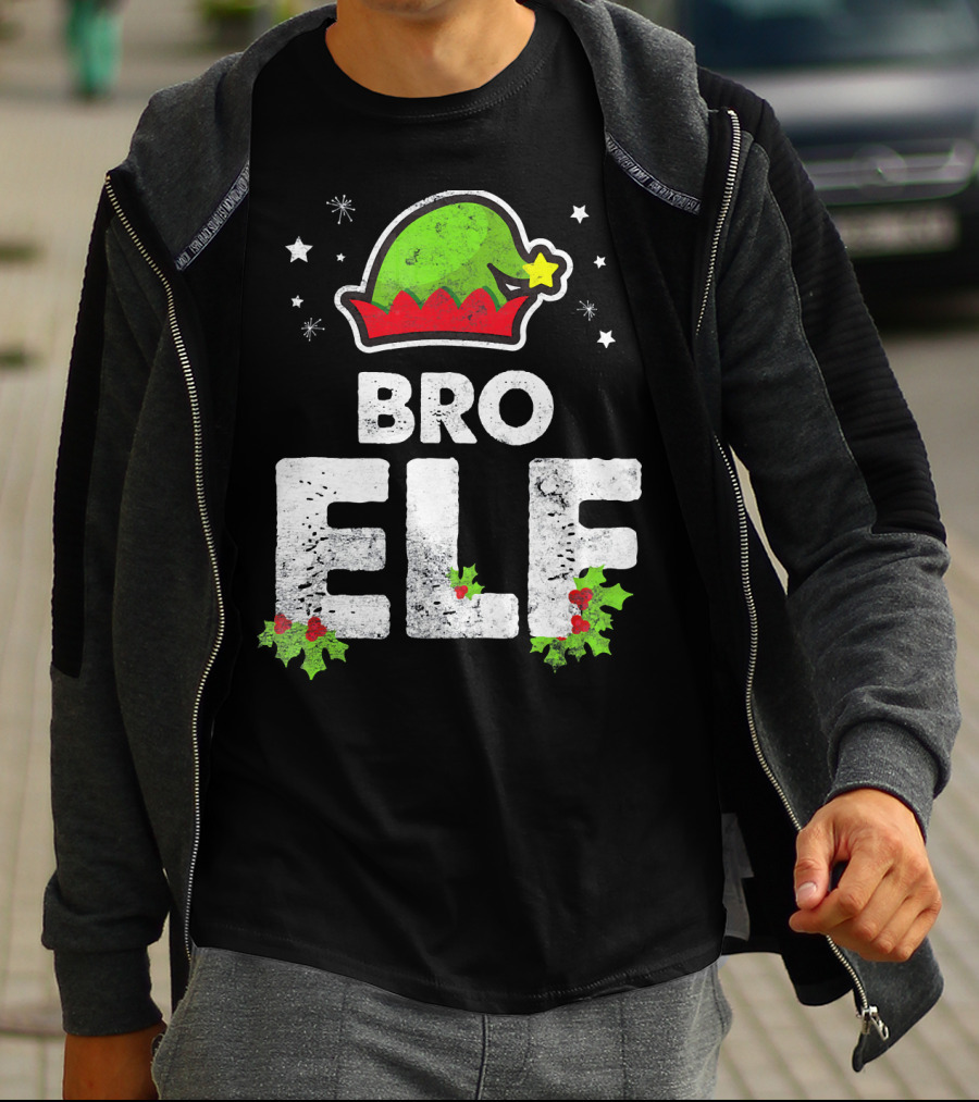 Bro Elf Christmas Family Brother Matching Holiday T-Shirt