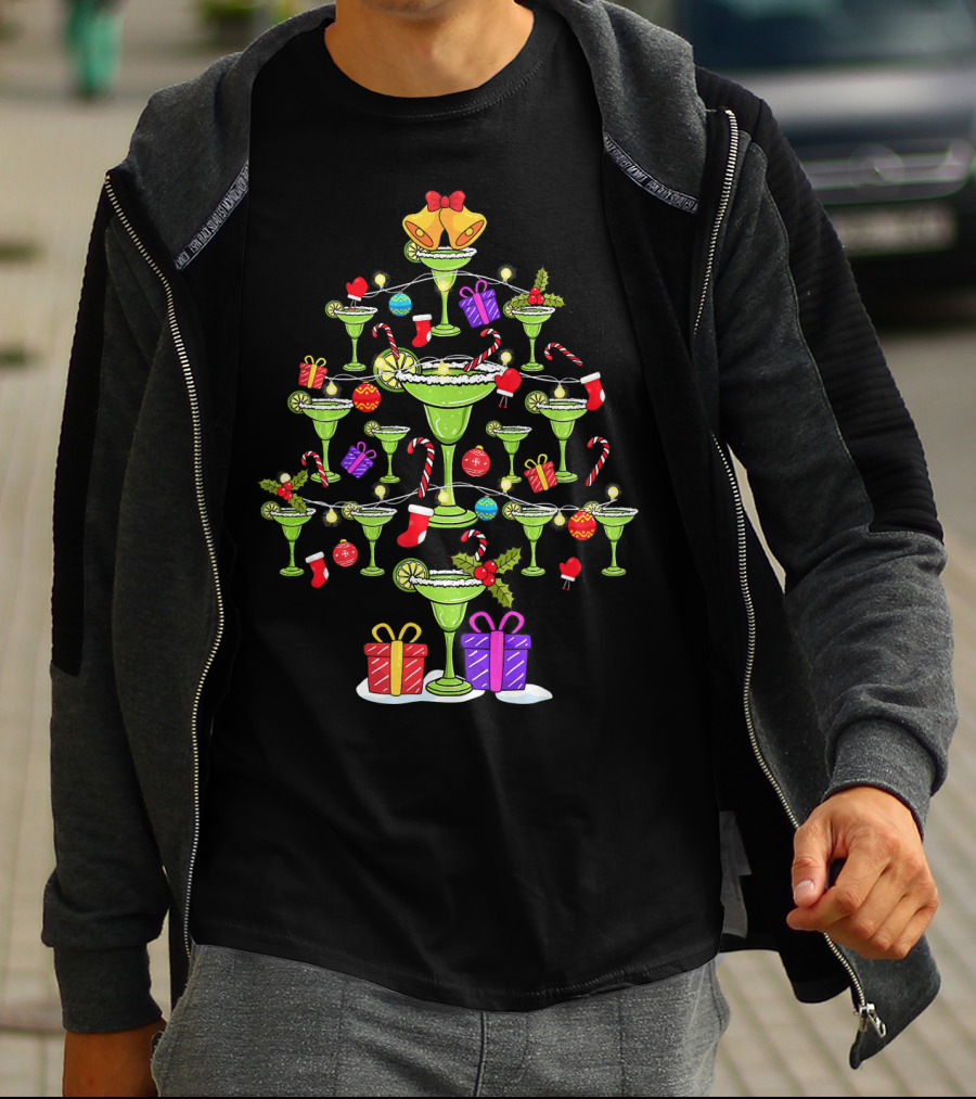 Margarita Christmas Tree With Mexican Holiday Decorations T-Shirt