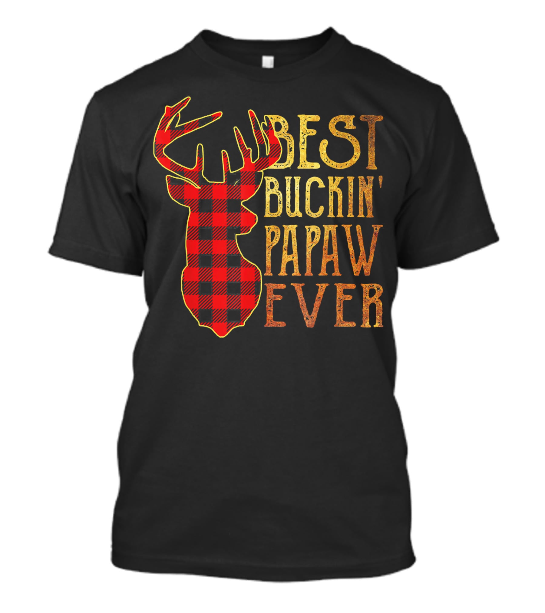 Best Buckin' Papaw Ever Reindeer Plaid T-Shirt