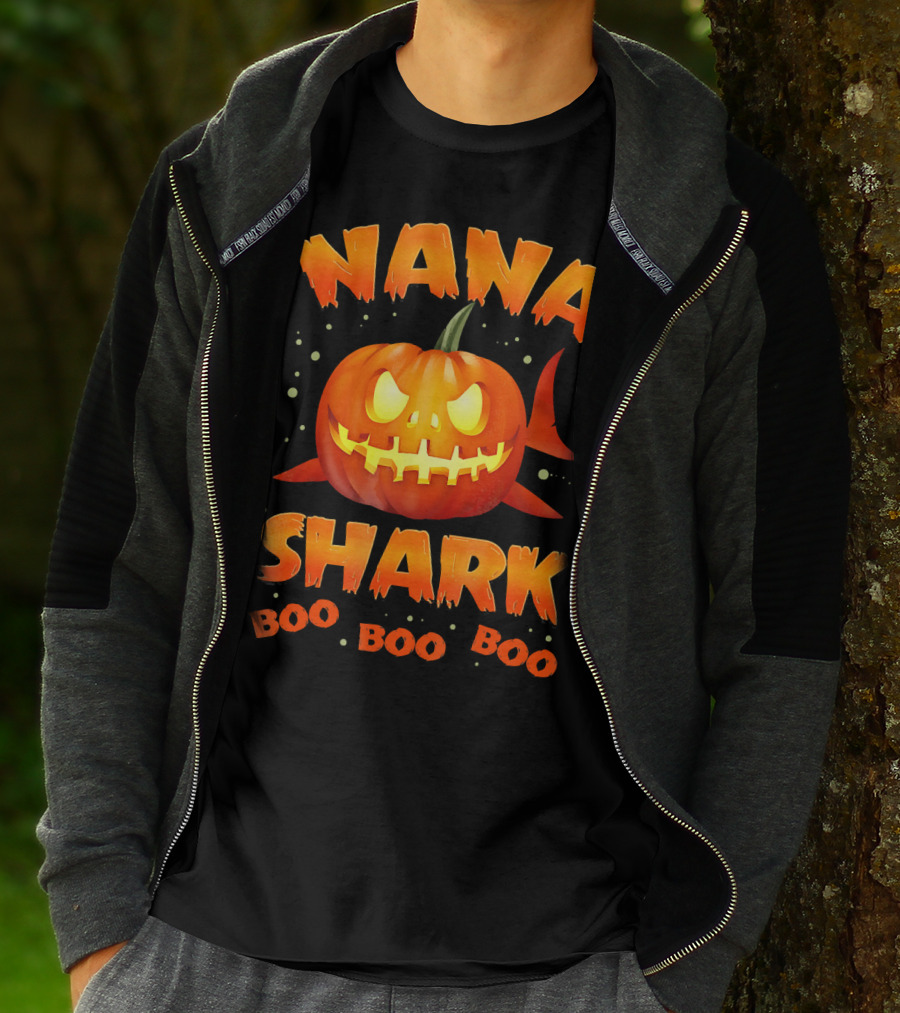 Nana Shark Pumpkin Boo Boo Boo T-Shirt