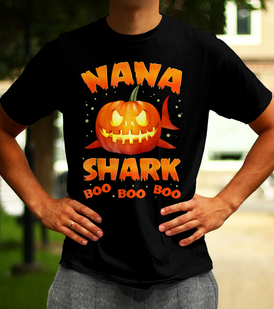Nana Shark Pumpkin Boo Boo Boo T-Shirt