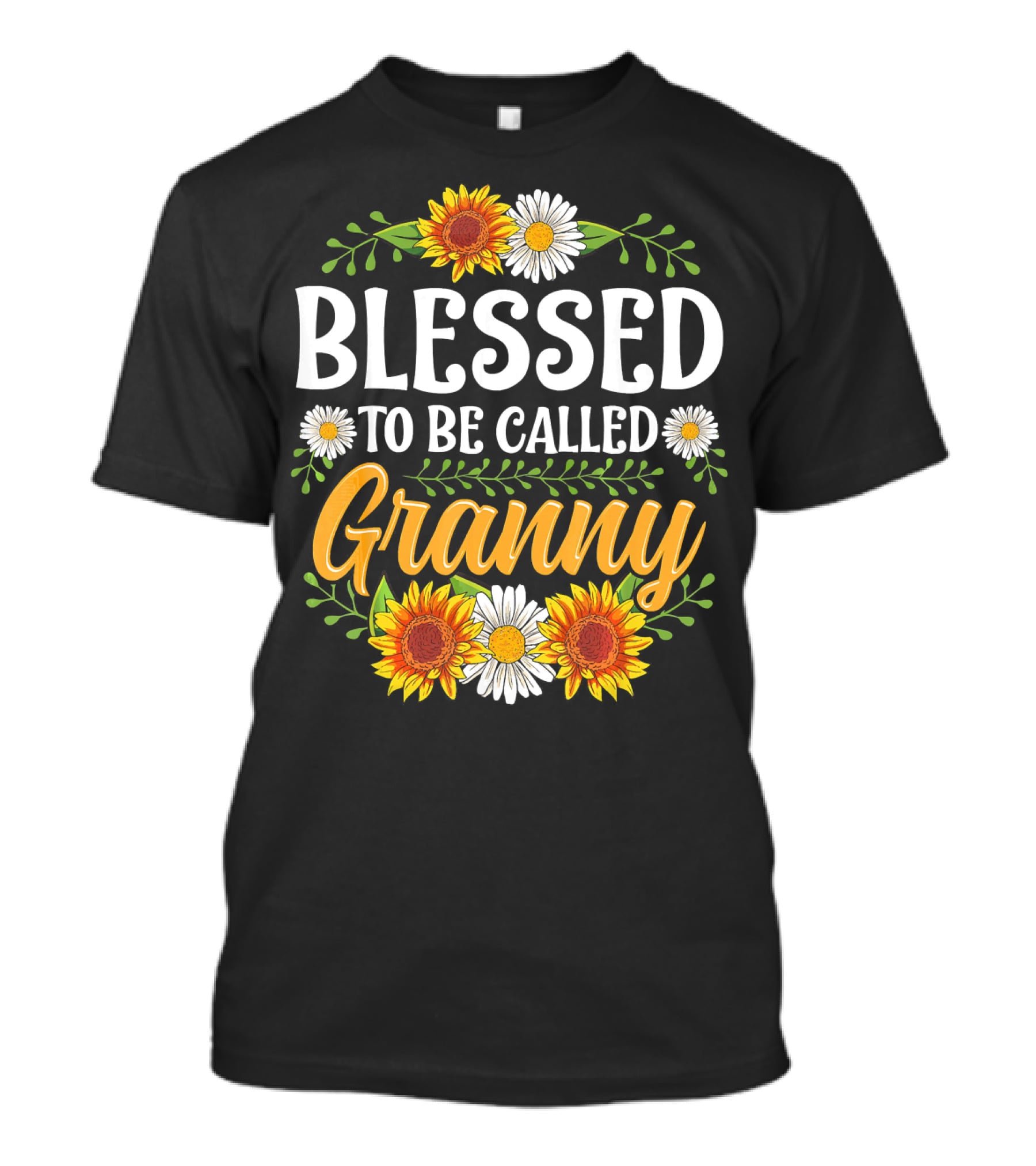 Blessed To Be Called Granny Sunflowers And Daisies Floral T-Shirt