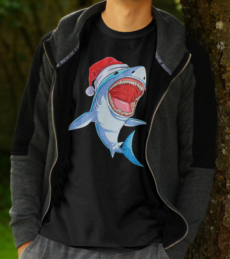 Christmas Kids Santa Shark T-Shirt