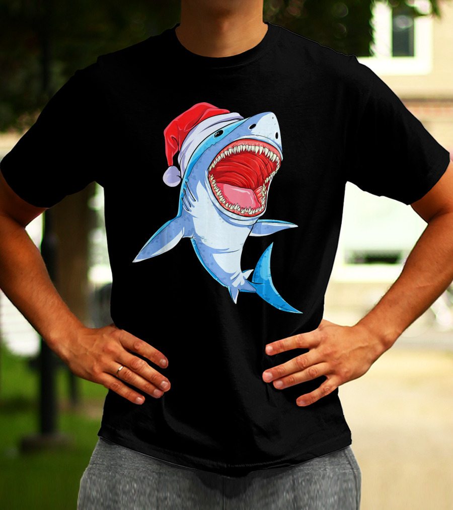 Christmas Kids Santa Shark T-Shirt