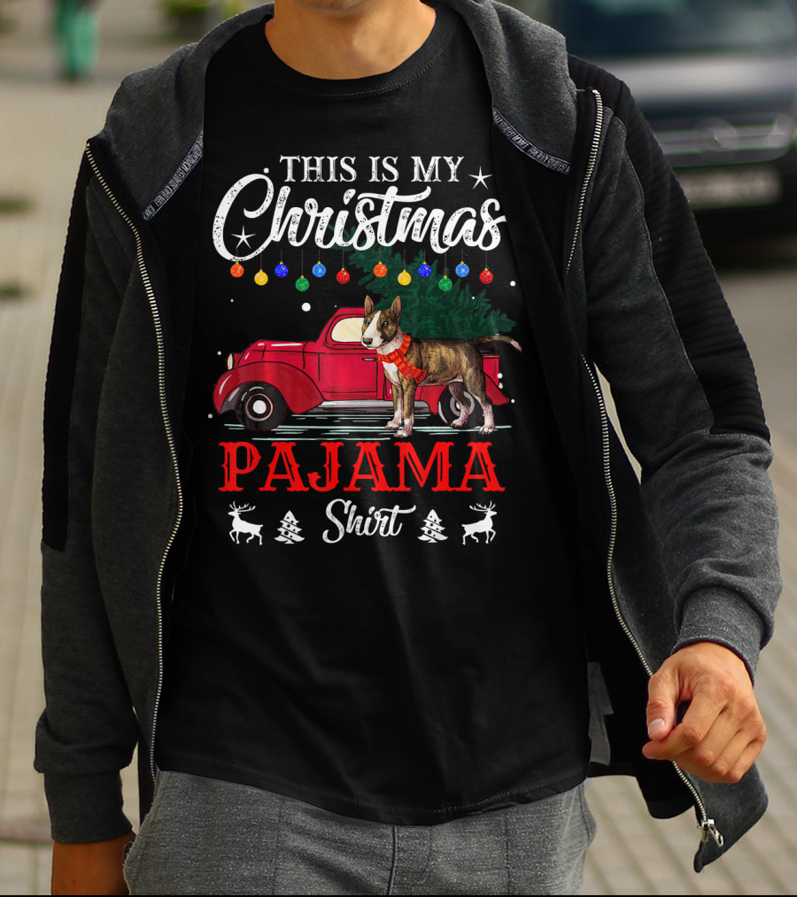 This Is My Christmas Pajama Shirt Vintage Truck Dog Holiday Lights T-Shirt