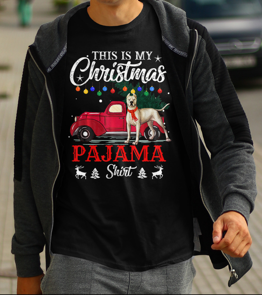 This Is My Christmas Pajama Shirt Dogo Car Holiday Lights T-Shirt