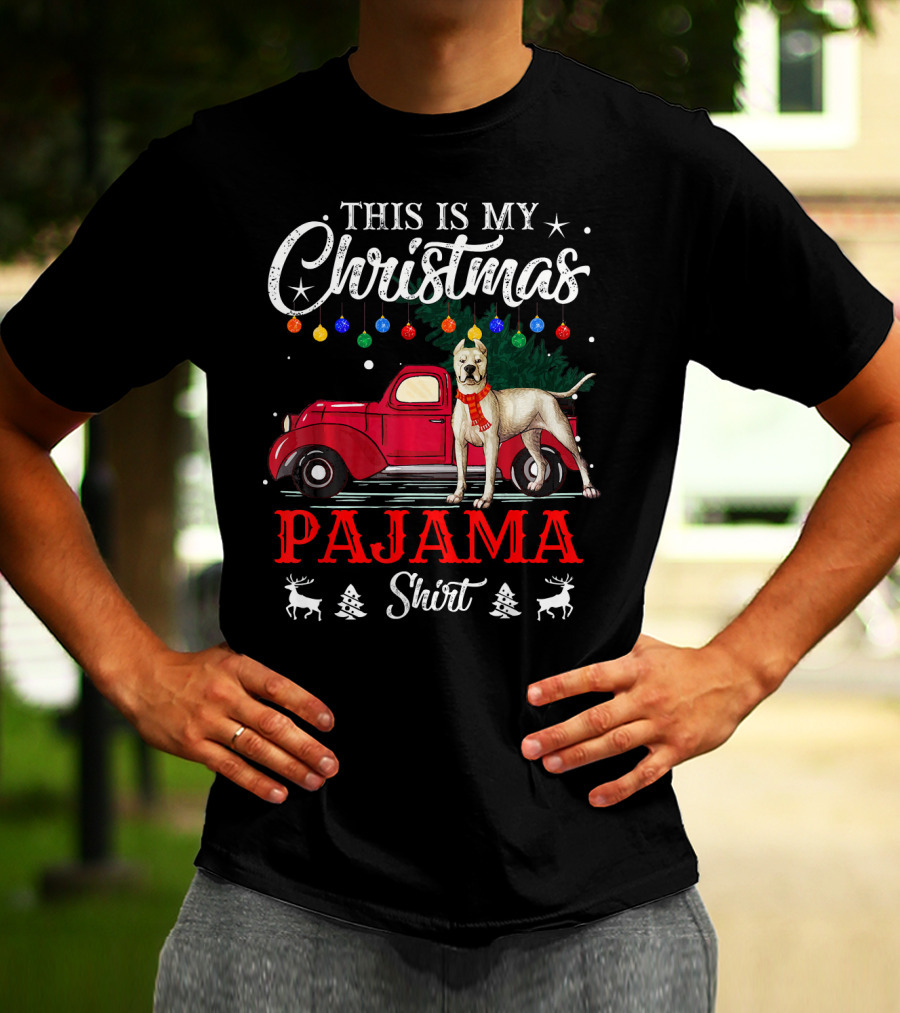 This Is My Christmas Pajama Shirt Dogo Car Holiday Lights T-Shirt