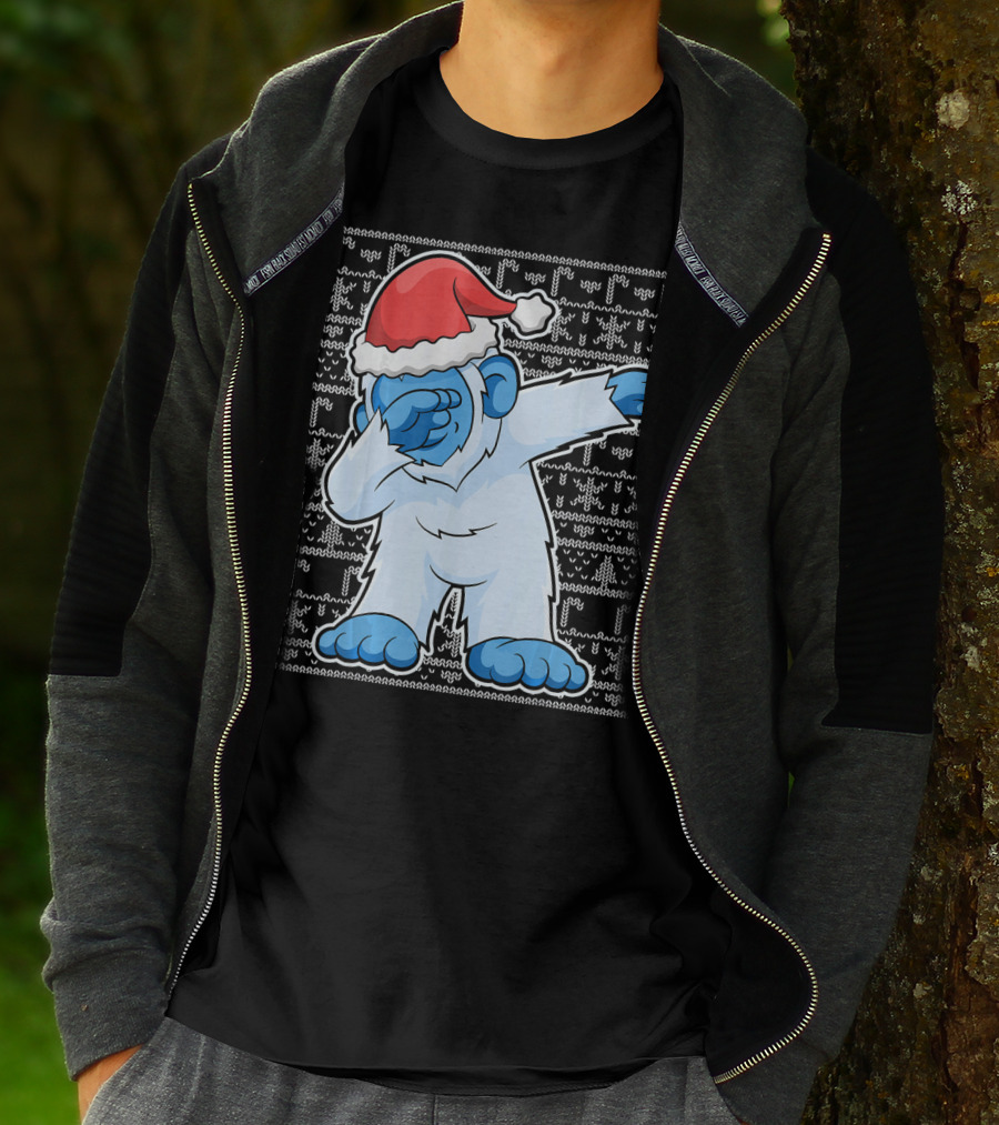 Dabbing Christmas Bigfoot Santa Abominable Snowman T-Shirt
