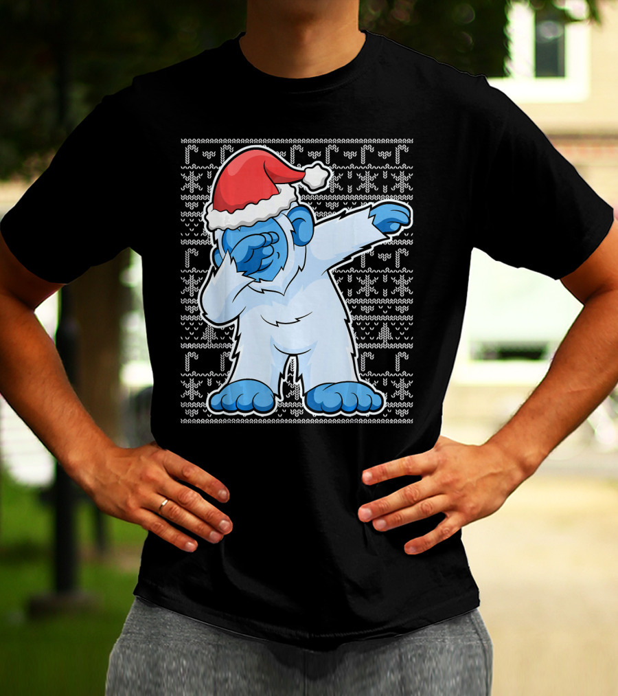 Dabbing Christmas Bigfoot Santa Abominable Snowman T-Shirt