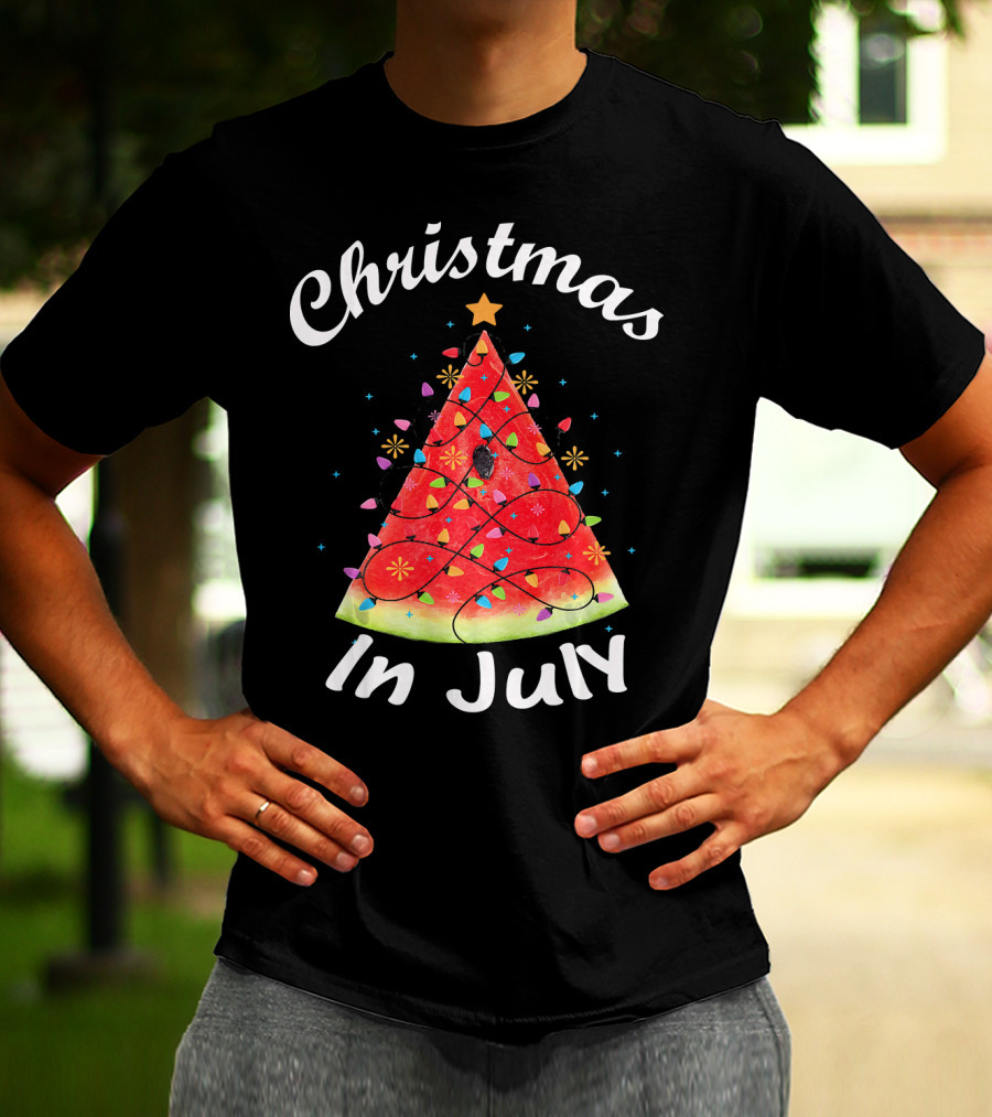 Christmas In July Watermelon Tree Lights T-Shirt