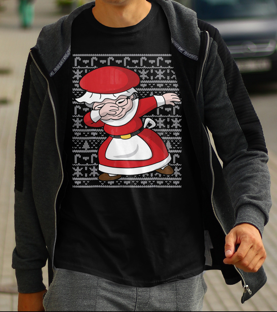 Dabbing Mrs Claus Ugly Christmas T-Shirt