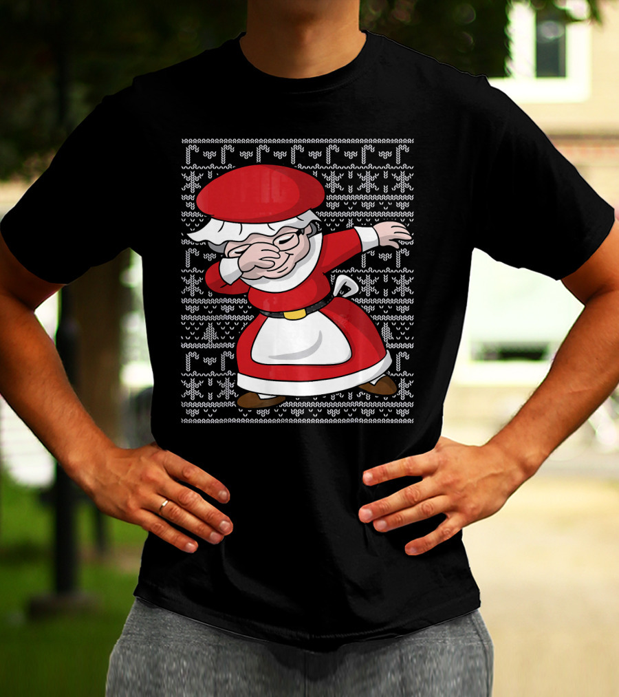 Dabbing Mrs Claus Ugly Christmas T-Shirt