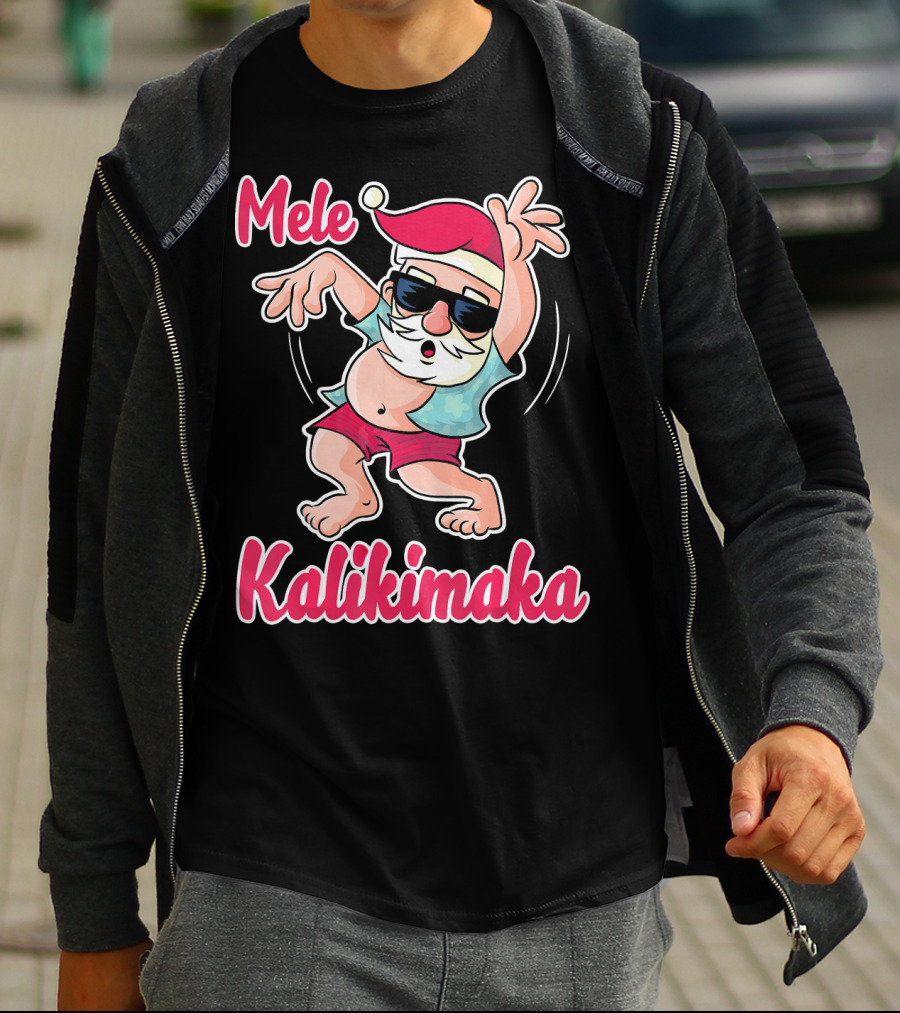 Mele Kalikimaka Dancing Santa Hula Holiday Vibes T-Shirt