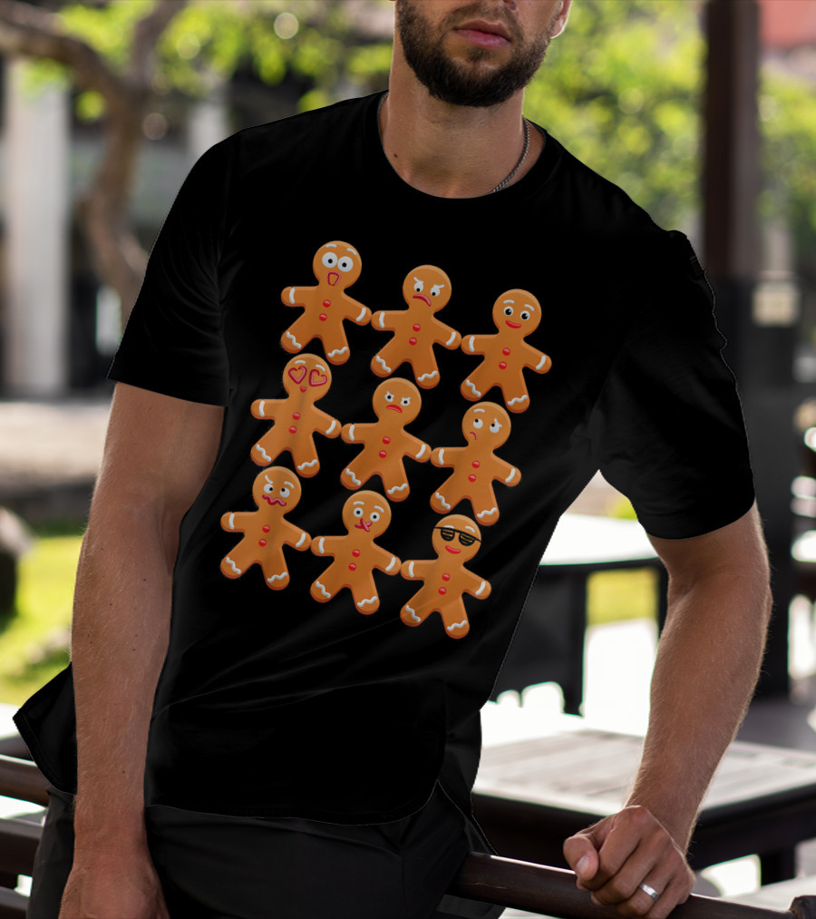 Cool Gingerbread Emojis Emoticon Faces Collection T-Shirt