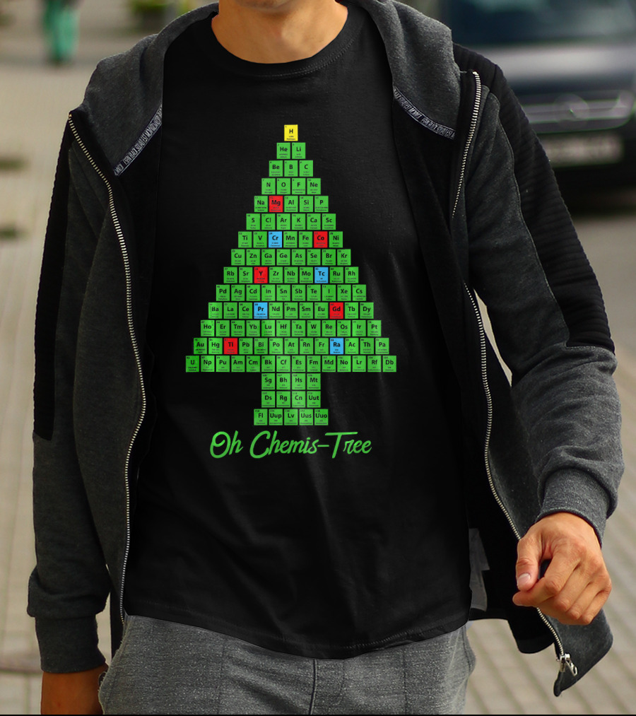 Oh Chemis Tree Periodic Table Christmas Parody Chemistry T-Shirt