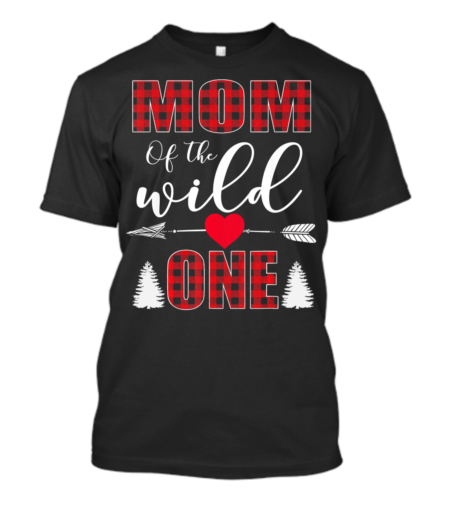 Mom Of The Wild One Plaid Buffalo Check First Birthday Holiday Collection T-Shirt