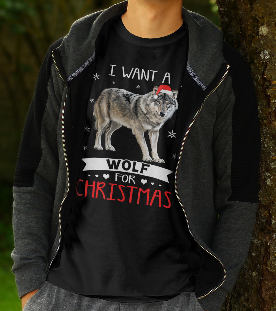 I Want A Wolf For Christmas T-Shirt
