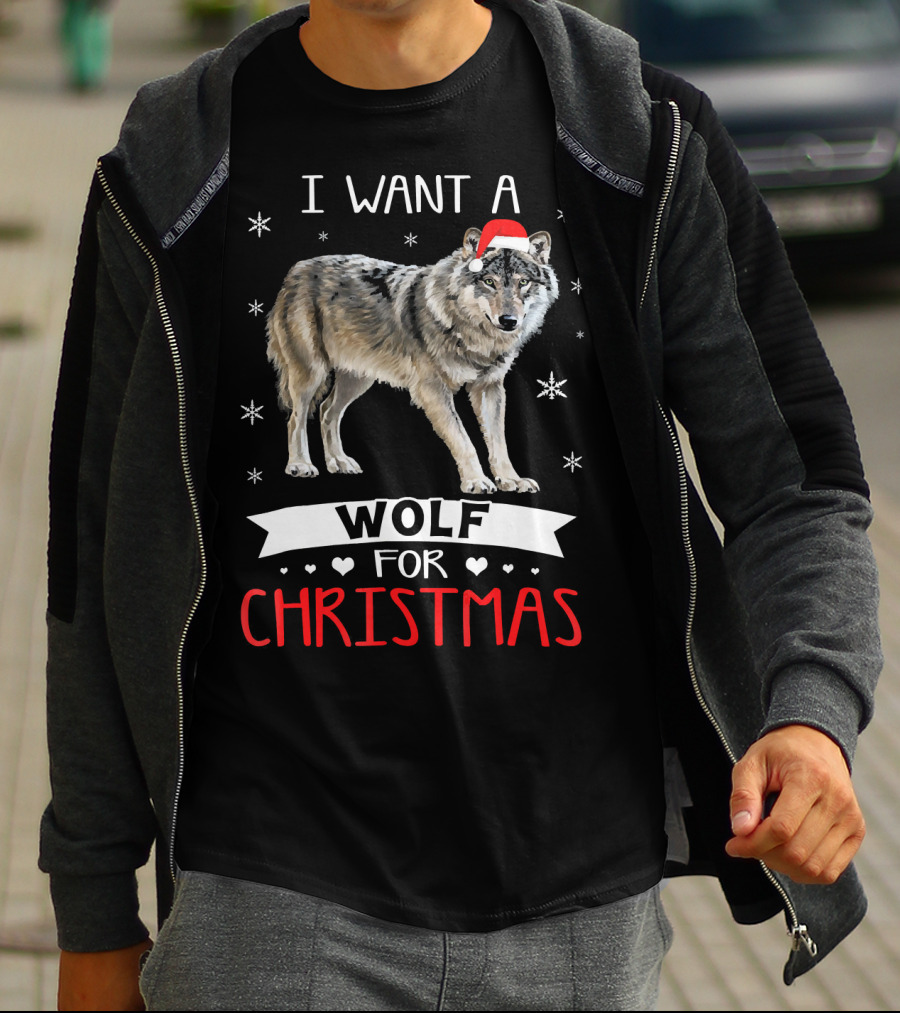 I Want A Wolf For Christmas T-Shirt