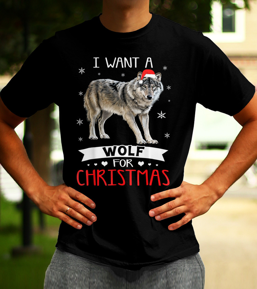 I Want A Wolf For Christmas T-Shirt