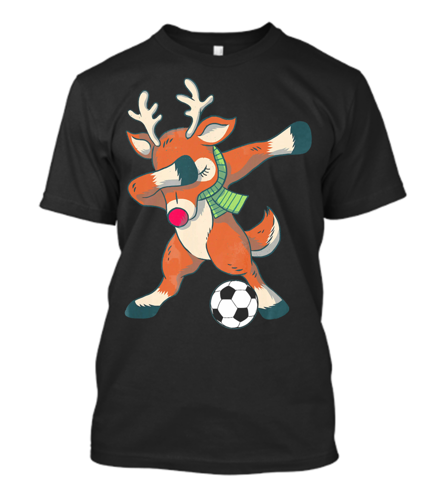 Dabbing Reindeer Soccer Christmas Fun T-Shirt