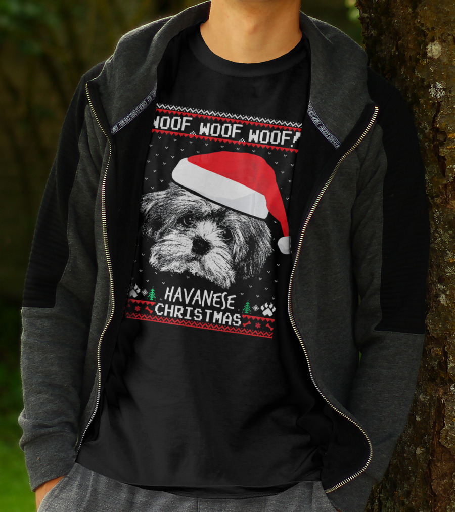 Woof Woof Woof Havanese Christmas T-Shirt