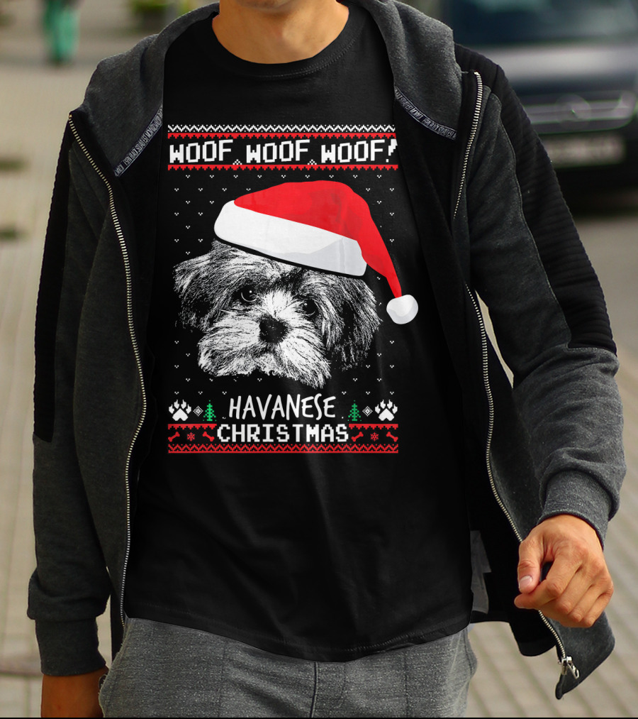 Woof Woof Woof Havanese Christmas T-Shirt
