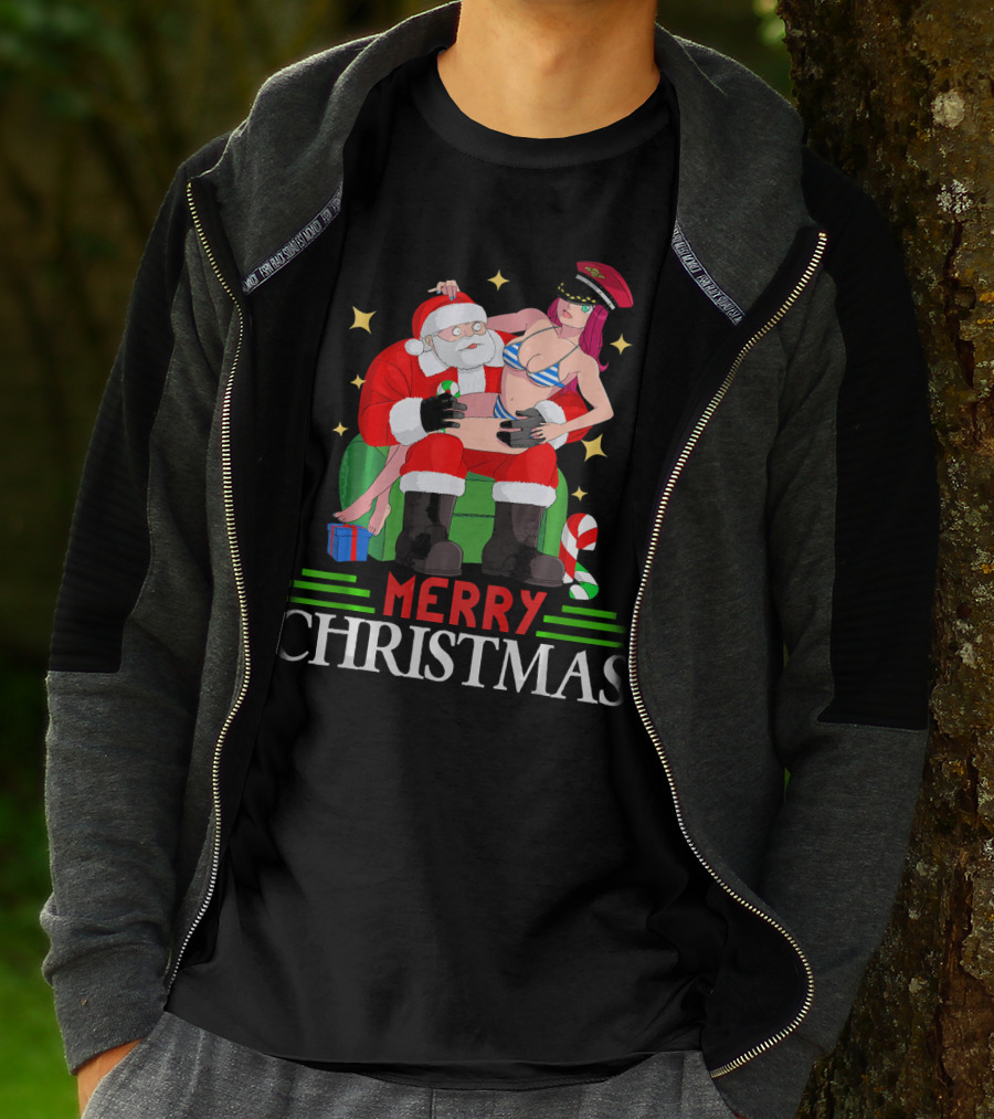 Merry Christmas Santa Claus Sit On Santa's Lap T-Shirt