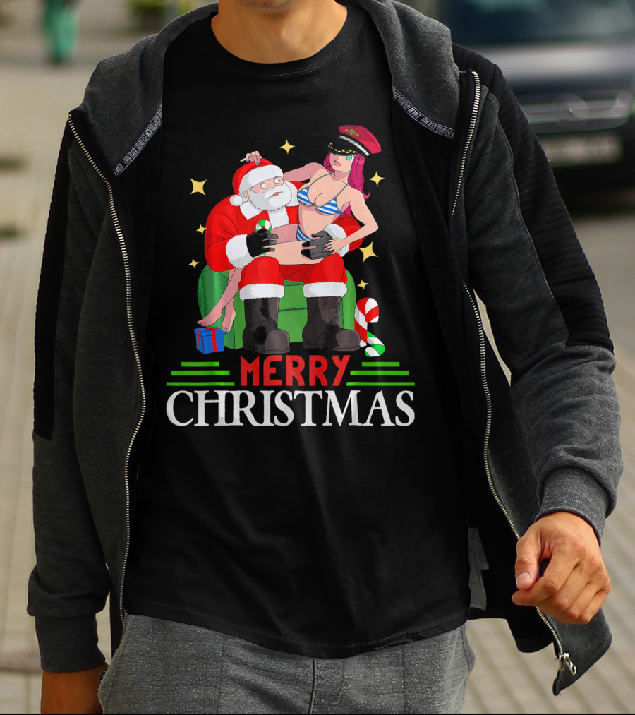 Merry Christmas Santa Claus Sit On Santa's Lap T-Shirt