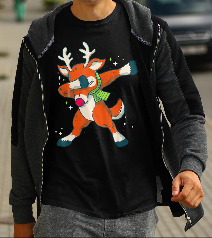 Merry Christmas Dabbing Deer Dab Dance Holiday Fun T-Shirt