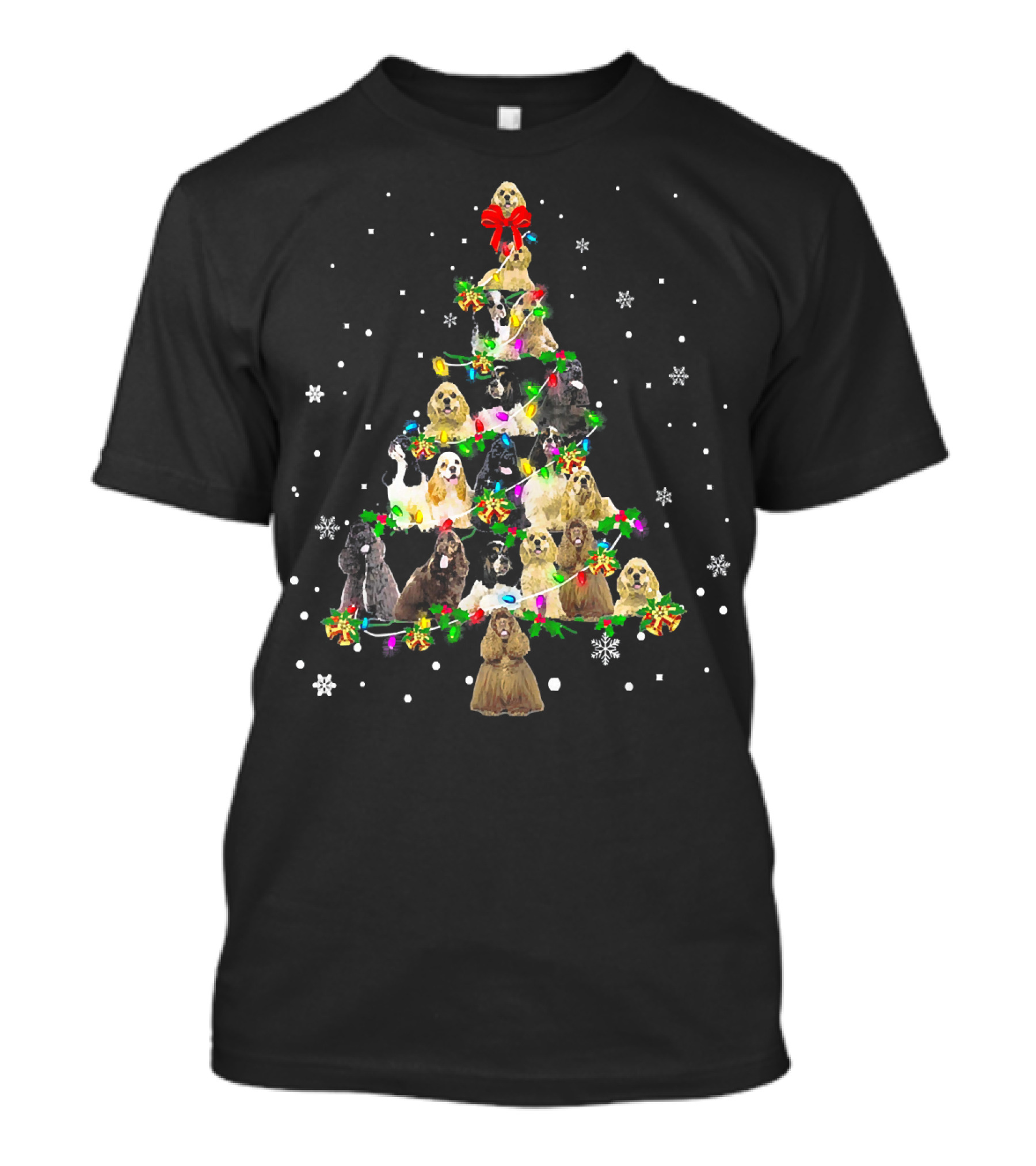 American Cocker Spaniel Christmas Tree Snowflakes T-Shirt