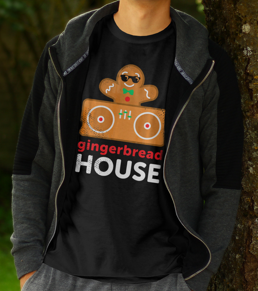 Gingerbread House Christmas DJ Gingerbread T-Shirt