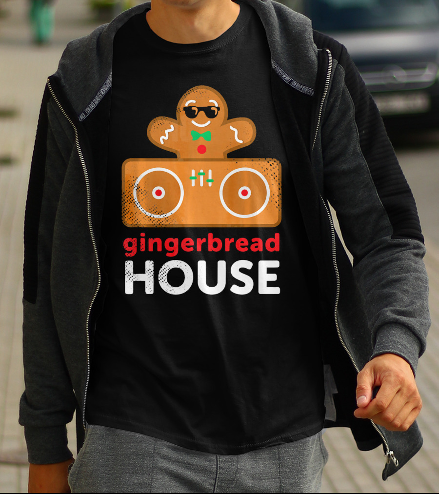 Gingerbread House Christmas DJ Gingerbread T-Shirt
