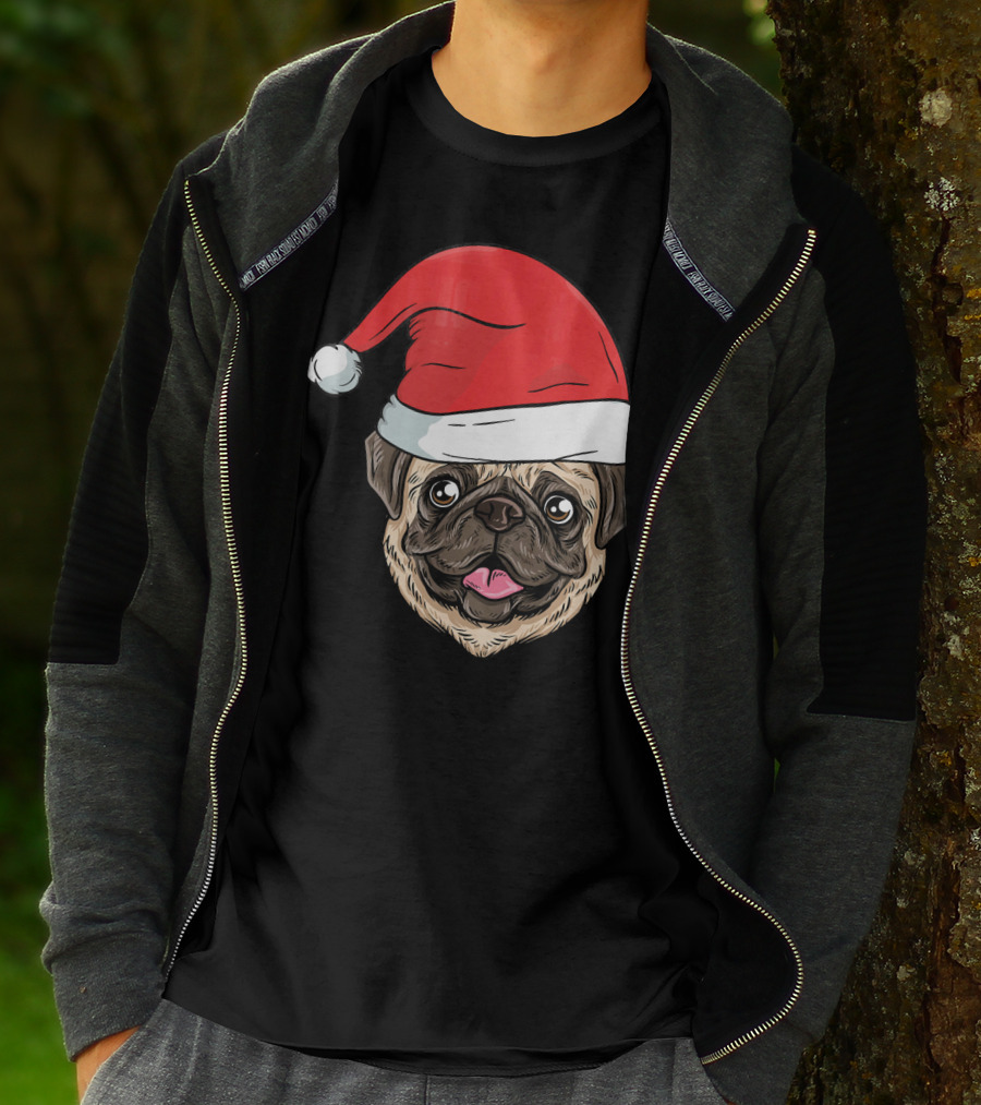 Kids Pug Santa Claus T-Shirt