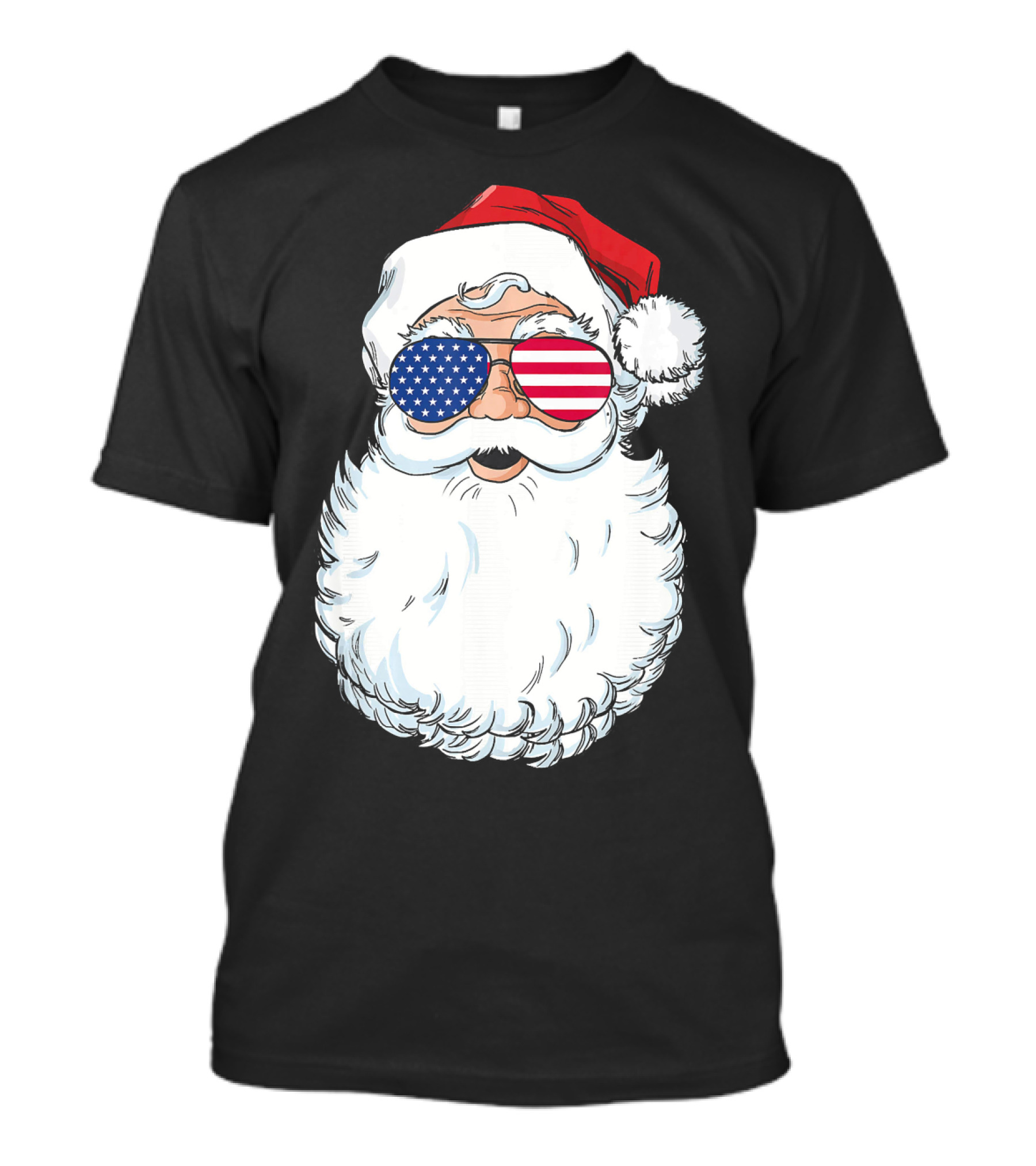 Santa Claus Patriotic USA Sunglasses Christmas T-Shirt