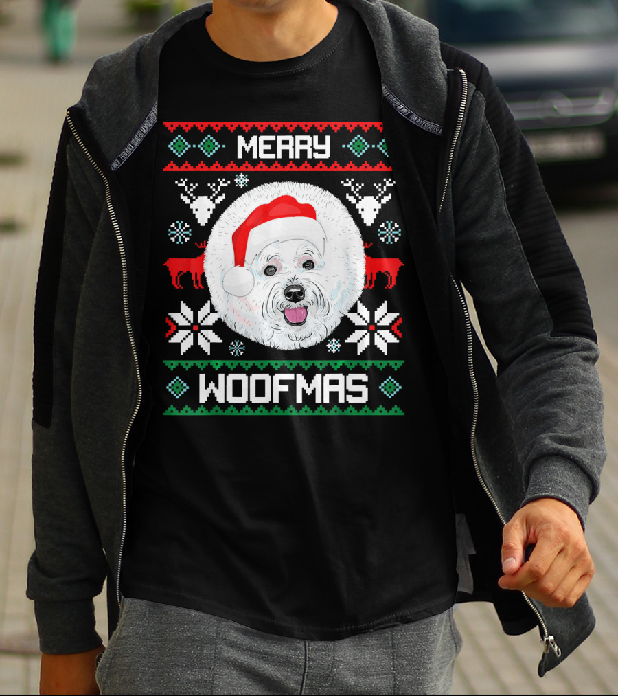 Merry Woofmas Bichon Frise Holiday T-Shirt