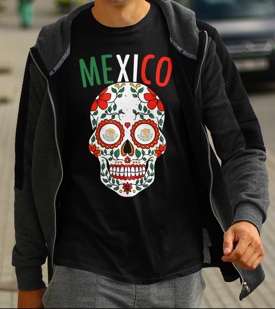 Halloween Mexico Sugar Skull Mexican Mexican Cinco De Mayo T-Shirt
