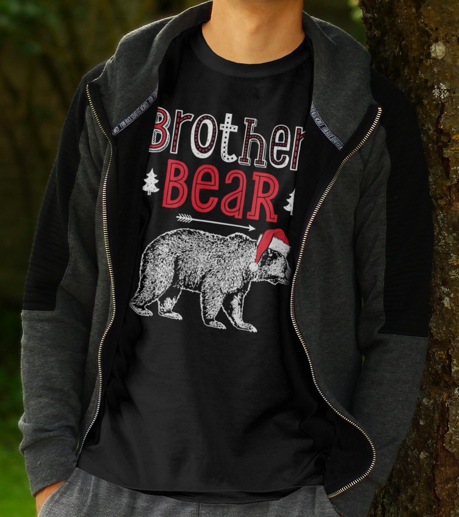 Brother Bear Christmas Santa Hat Arrow Trees T-Shirt