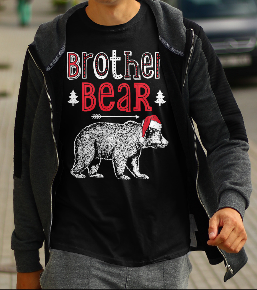 Brother Bear Christmas Santa Hat Arrow Trees T-Shirt
