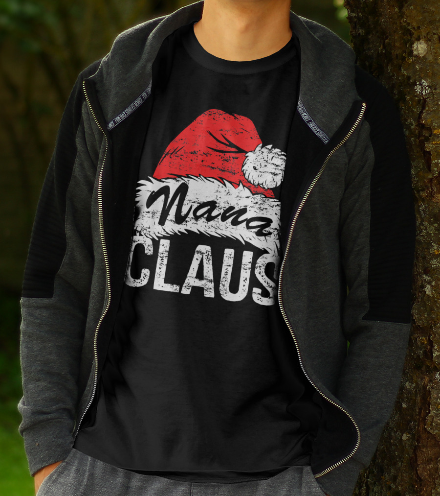 Nana Claus Matching Family Christmas Santa Hat T-Shirt