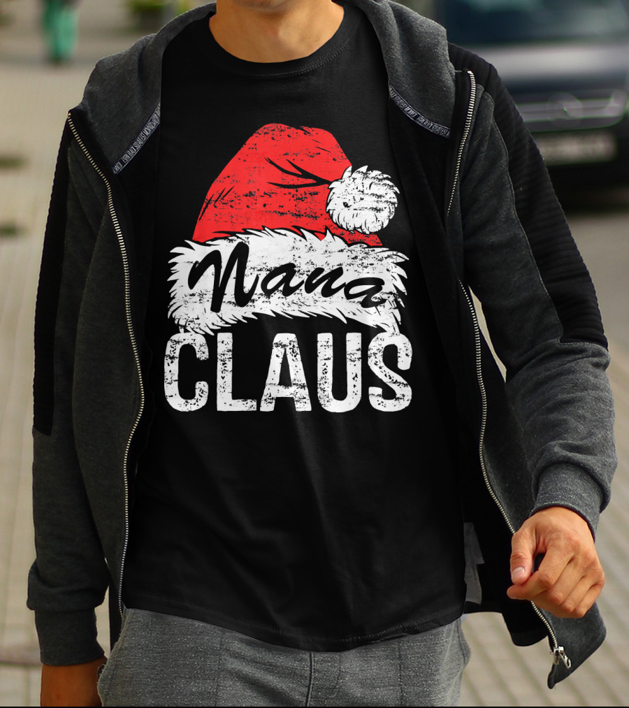 Nana Claus Matching Family Christmas Santa Hat T-Shirt