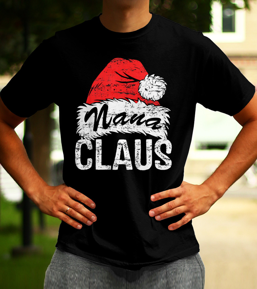 Nana Claus Matching Family Christmas Santa Hat T-Shirt