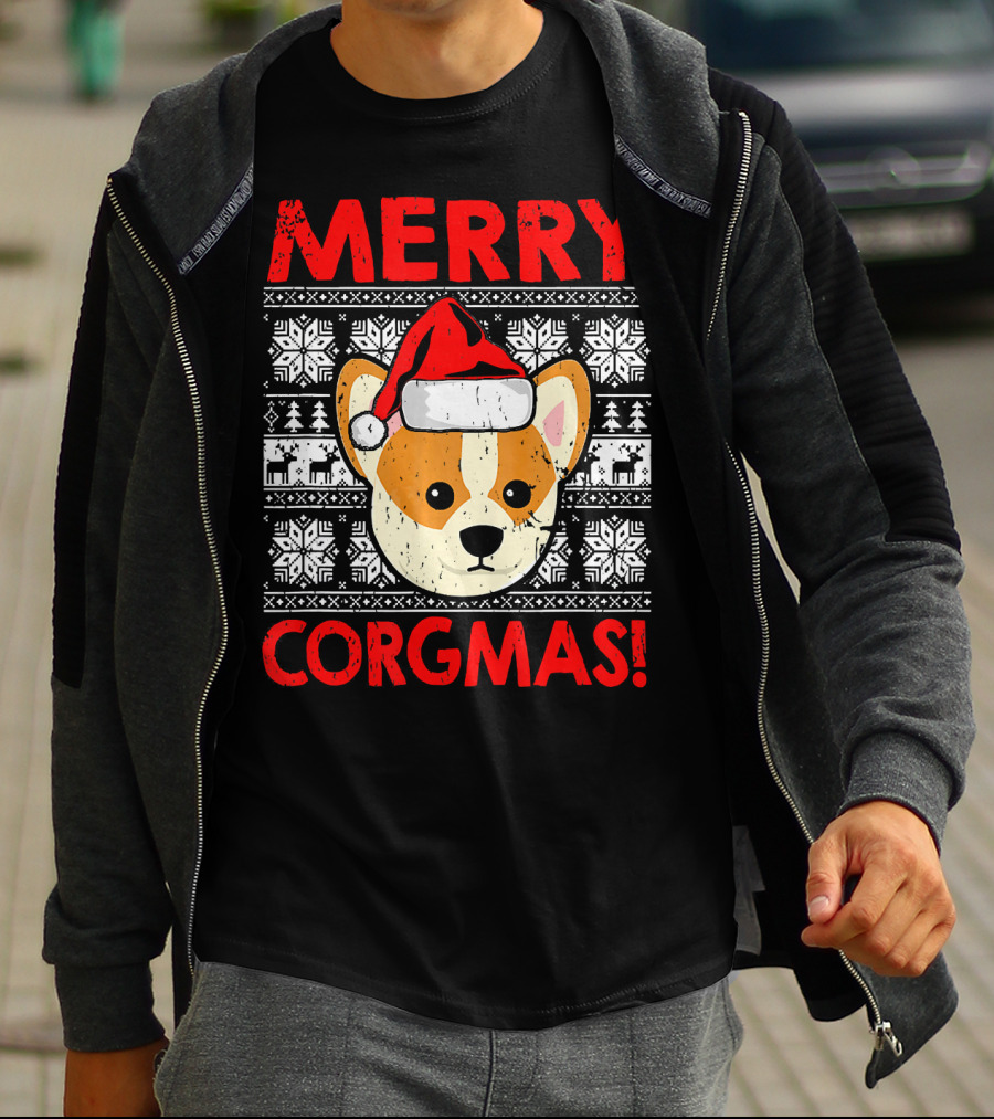 Merry Corgmas Funny Christmas Santa Corgi Dog T-Shirt